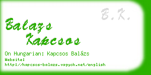 balazs kapcsos business card