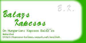 balazs kapcsos business card